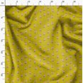 thumbnail image 3 of Soimoi Yellow Georgette Viscose Fabric Leaf Floral Decor Fabric Printed Yard 44 Inch Wide, 3 of 6