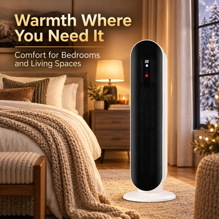 SUGIFT 1500W Ceramic Tower Space Heater, White photo 8