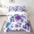 thumbnail image 2 of Castle Fairy Teens Purple Flowers Bedding Comforter Set,Exotic Style King Bedding Sets, 2 of 8