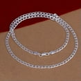 thumbnail image 4 of EOEMY 2Pcs 925 Sterling Silver Jewelry Flat Full Sideways Chain Necklace 4mm N132-18 Inch, 4 of 8