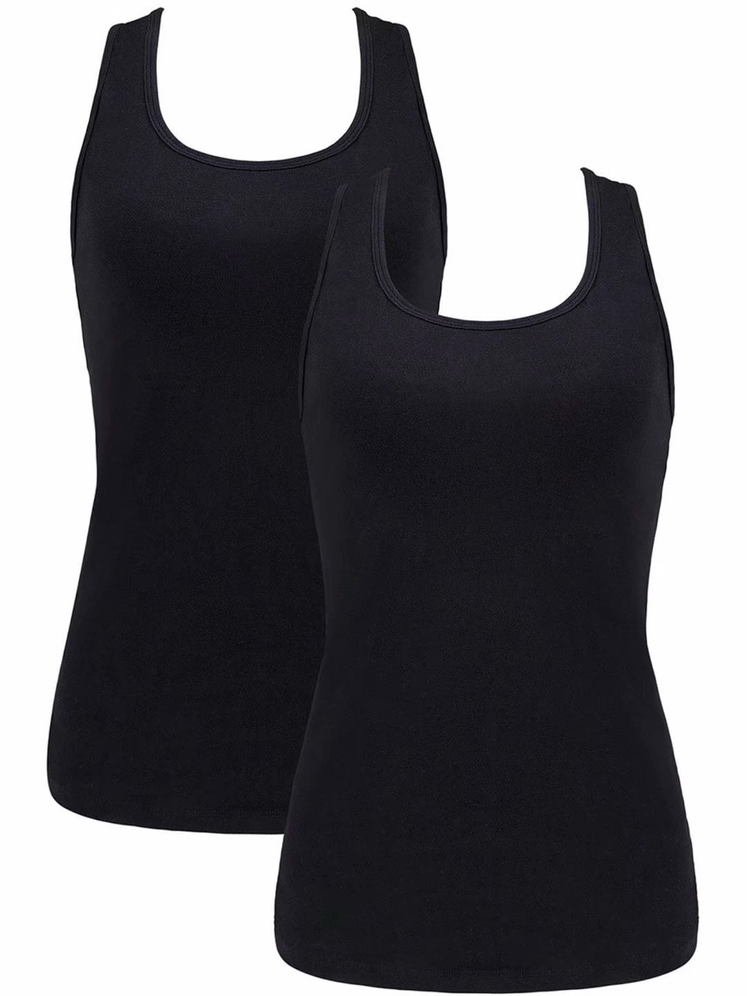 ROSYLINE Basic Tank Tops for Women Undershirts Tank Tops with Scoop Neck cami Yoga Shirts 3-4 Pack