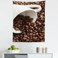 thumbnail image 1 of Coffee Tapestry, Close Up Real Image of Beans Pouring from a Cup Aromatic Roasted, Fabric Wall Hanging Decor for Bedroom Living Room Dorm, 5 Sizes, White Brown and Cinnamon, by Ambesonne, 1 of 1