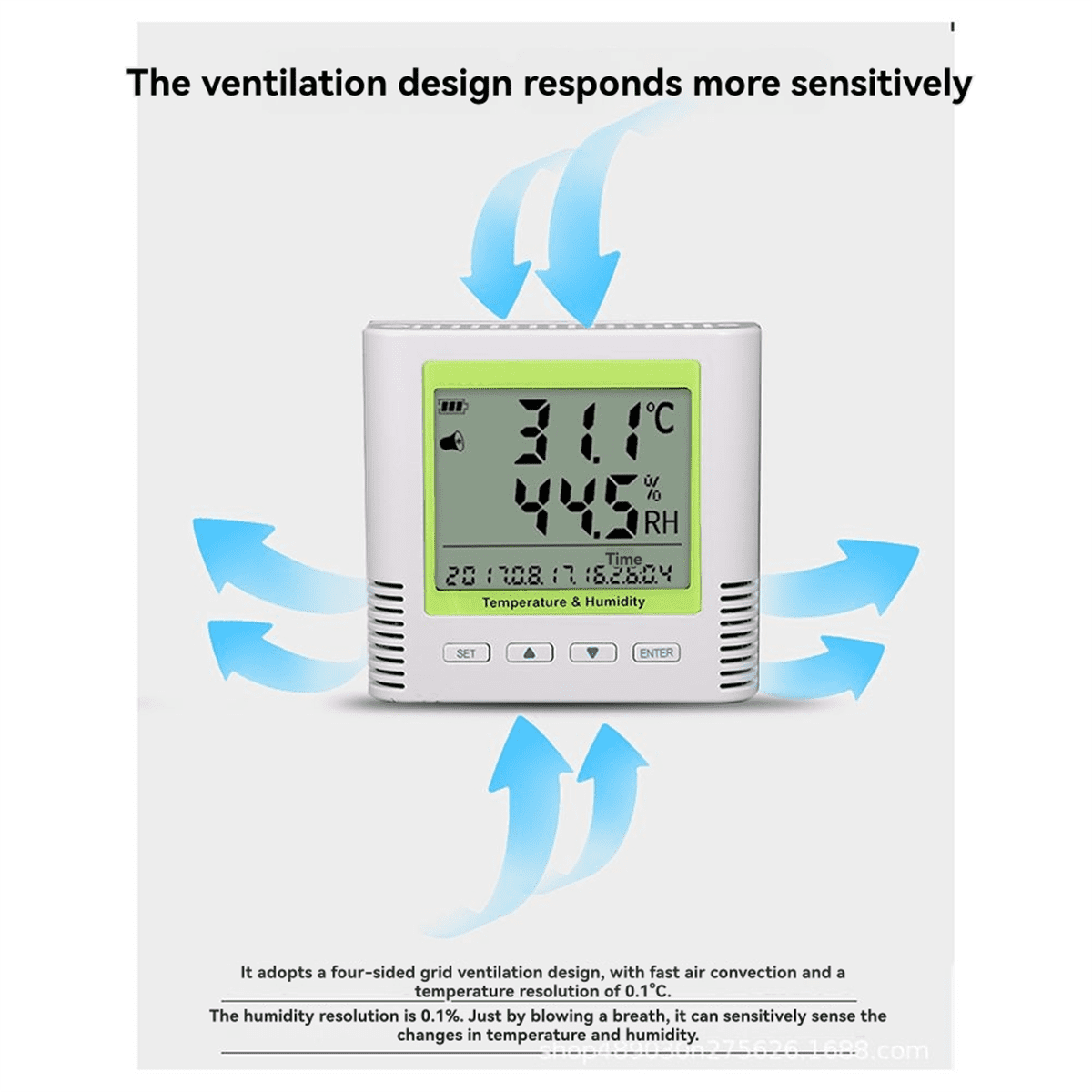 TH20BL Bluetooth Temperature and Humidity Recorder, Intelligent High-Precision Barometric Temperature and Humidity Meter,1 set * Bluetooth thermometer and hygrometer
