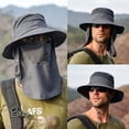 thumbnail image 5 of Sun Hat Men, Outdoor UPF 50+ UV Protection Caps with Face Cover & Neck Flap, Summer Wide Brim Hat for Fishing, Hiking and Camping, Boating, Purple, 5 of 7