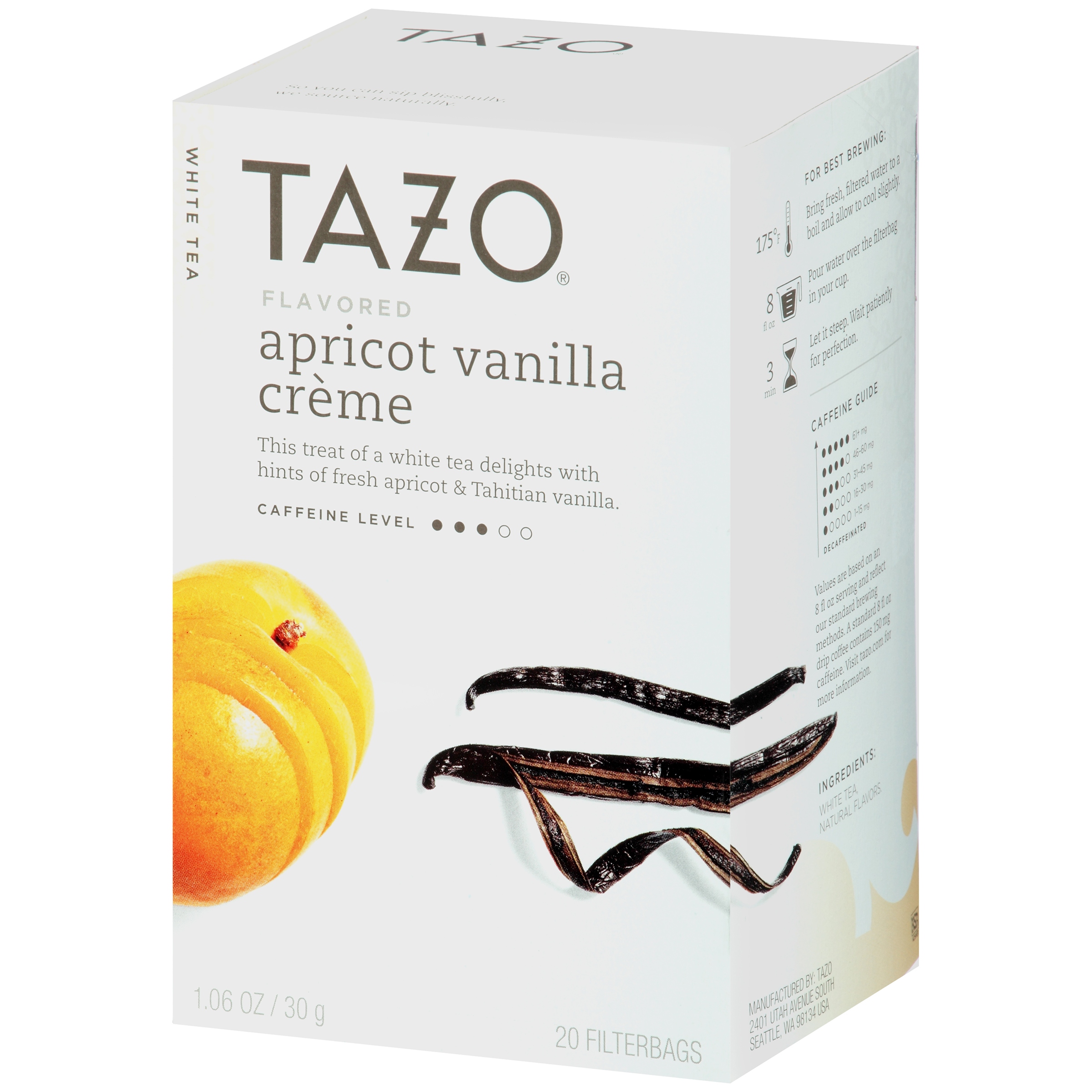 Tazo Apricot Vanilla Crème Flavored White Tea, 20 Count - image 2 of 3