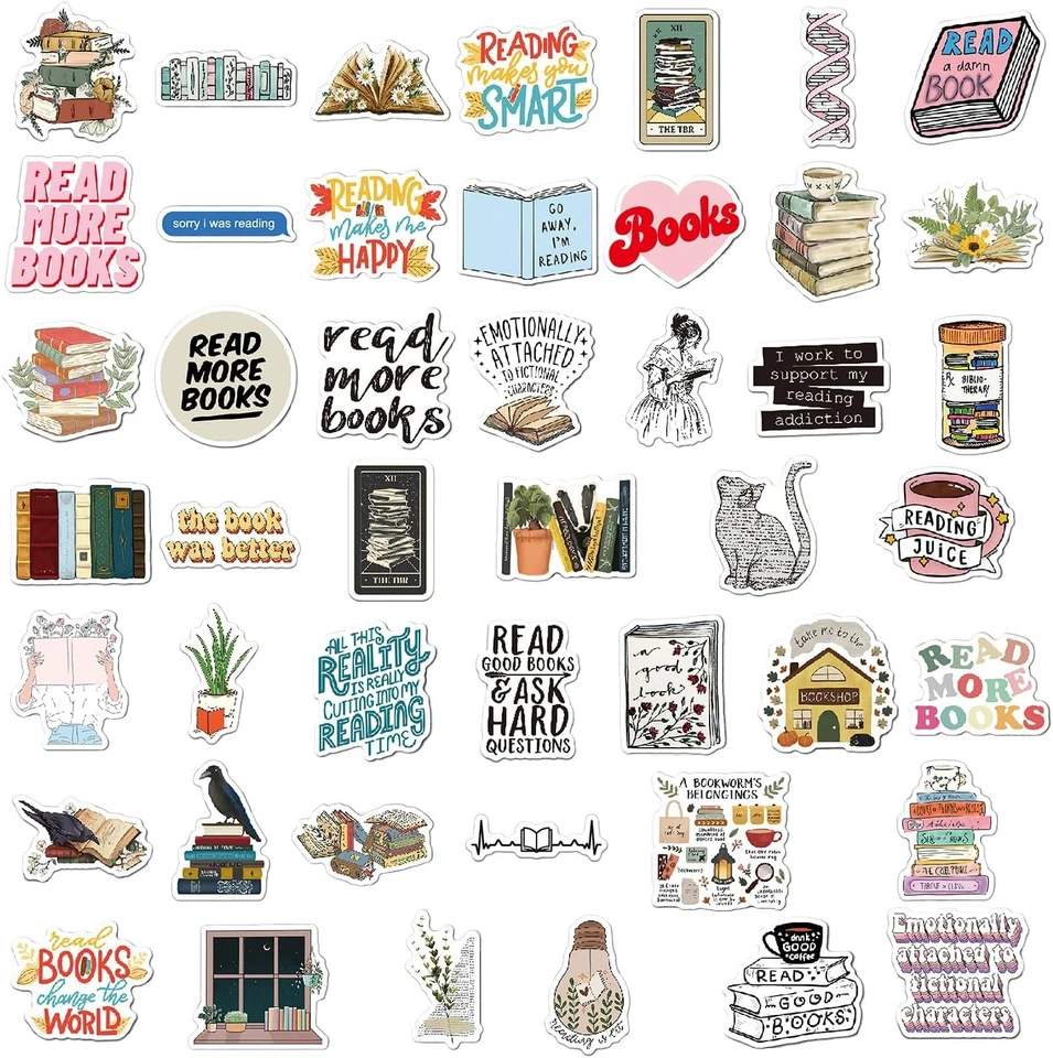 BUTTERFLY- Book Stickers | 50Pcs Aesthetic Bookish 50 Pcs, 50Pcs Reading