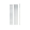 thumbnail image 1 of BambooMN Reusable Stainless Steel Metal Drinking Straws - 8.5" (3 Thin Straight/3 Thick Straight Straws) w/ 1x Cleaning Brush - 6 Pack, 1 of 6
