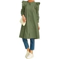 thumbnail image 1 of ZANZEA Women Solid Color Button Down Puff Long Sleeves Muslim Casual Blouse, 1 of 2