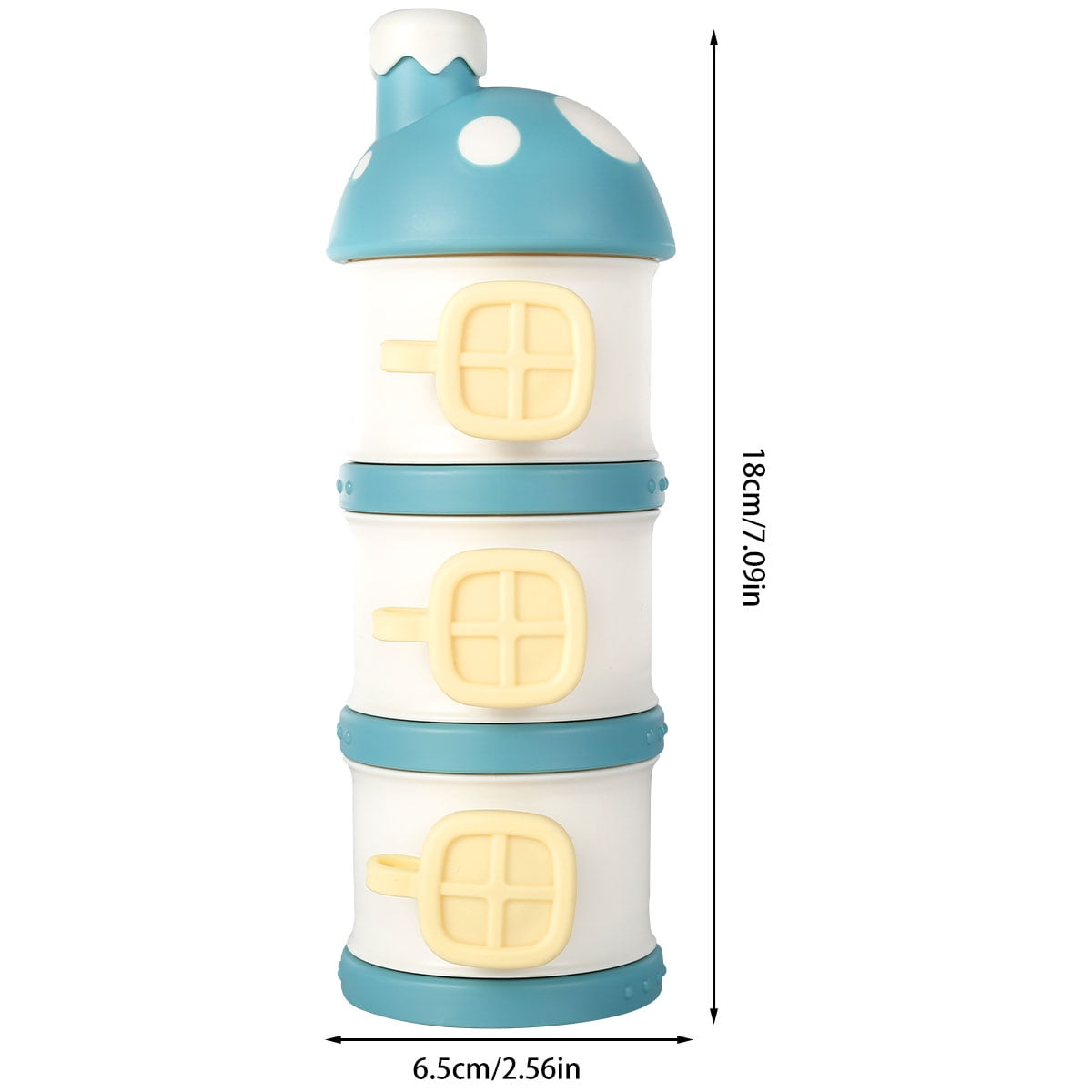 Formula Dispenser 5 Layers Portable Baby Kids Twist-Lock Stackable Milk Powder Formula Dispenser Container Pot Feeding Box Milk Cans for Outdoor Travel/Nighttime Nursing 