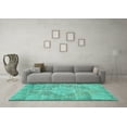 thumbnail image 3 of Ahgly Company Indoor Rectangle Abstract Turquoise Blue Contemporary Area Rugs, 6' x 9', 3 of 4