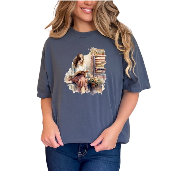 Book Lover Tee, Reader Gift, Library T-Shirt, Bookworm Shirt, Literary Lover, Gifts for Book Lovers, Book Lover Apparel, Reading Enthusiast, Denim Comfort Colors T-Shirt, Small