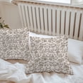 thumbnail image 6 of Throw Pillow Covers 24x24 Inch Set of 2, Farmhouse Brown Waterproof Outdoor Pillow Covers, Vintage Flower Leaf Botanical Plant Decorative Cushion Pillowcases for Couch, Sofa, Bed, Garden, Patio, 6 of 9