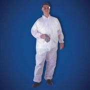 KeyGuard Microporous Disposable Coveralls, Elastic Wrists & Ankles, White, MD, 25/case