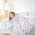 thumbnail image 4 of Homewish Colorful Rustic Flower Bedding Comforter Set,Country Plant Twin Comforter Sets,Purple White Bedding Set For Girls Kids,Ultra Soft Home Decor Reversible,2pcs, 4 of 8