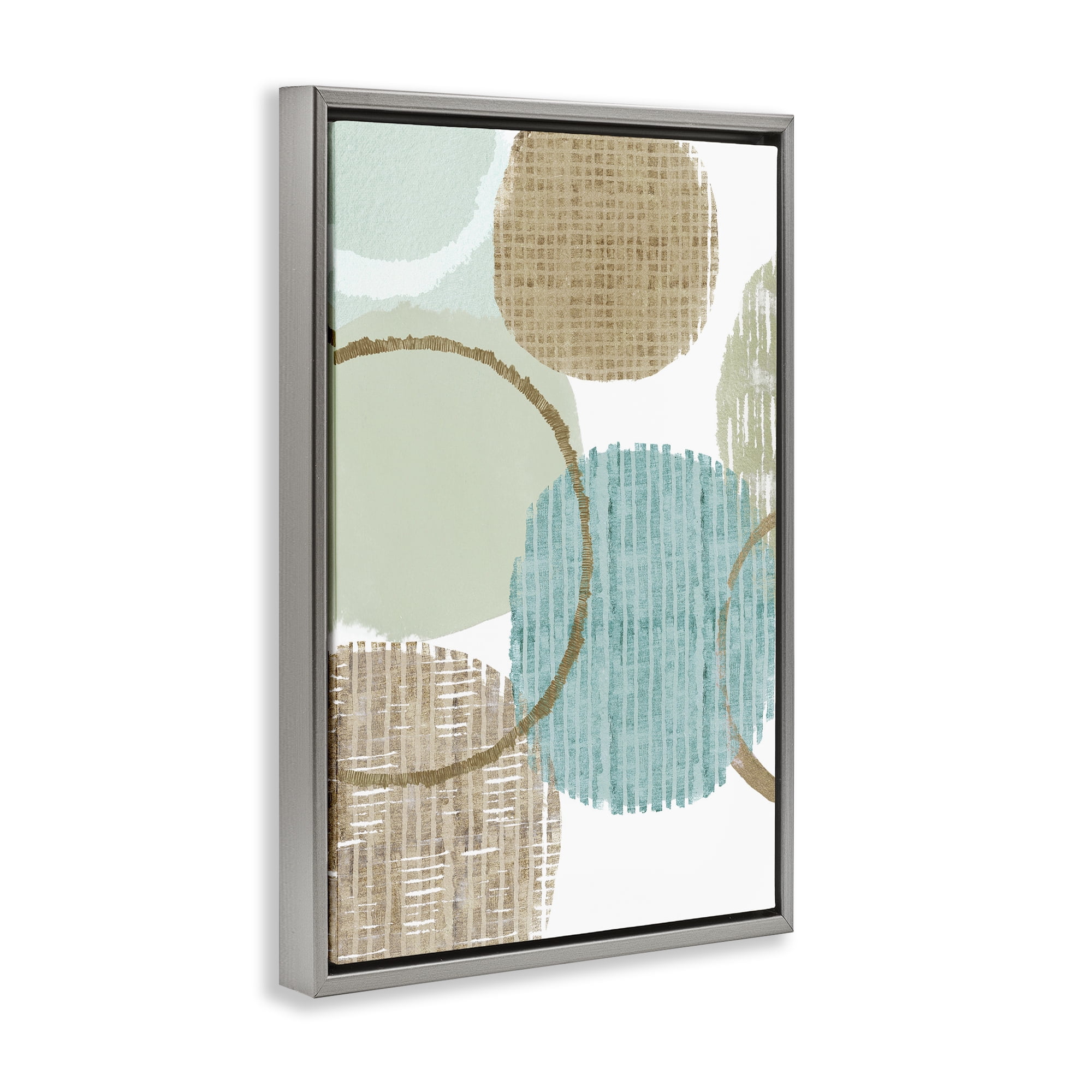 Stupell Industries Good Times Ahead Shapes Abstract Painting Gray Floater Framed Canvas Art Print Wall Art, 21 x 31