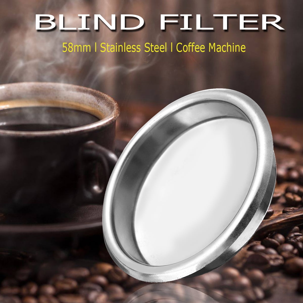 58mm Stainless Steel Backflush Disk Portafilter Blind Filter Coffee