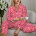 thumbnail image 6 of Hirioo Colorful Sprinkles Donuts for Women's Pajama Sets 2 Piece Pjs Women's Long-Sleeved Pajama Set Button Down Sleepwear,S-XXL-X-Large, 6 of 7