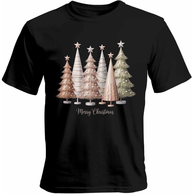 Camisetas gráficas informales de manga corta con diseño de árbol de Navidad para hombre