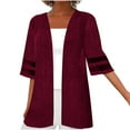thumbnail image 2 of YUNAFFT Women's Tops, Jackets& Coat Clearance, Women Fashion Cardigan Up Casual Solid Color Half Sleeve Hoodeless Tops, 2 of 5