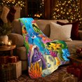 thumbnail image 3 of Dolphin with Turtle Starfish and Coral Friends, Cheerful Whimsical Style for Ocean Lovers, Tropical Reef Adventure and Birthday Gift, Cozy Flannel Blanket for Playroom and Bedroom, Home Decor, 3 of 9