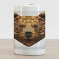 thumbnail image 2 of Bear Ceramic Toothbrush Holder, Fractal Geometric Look Portrait with Triangles Modern Art Inspired Design, Decorative Versatile Countertop for Bathroom, 4.5" X 2.7", Brown Black Pale Grey, 2 of 4