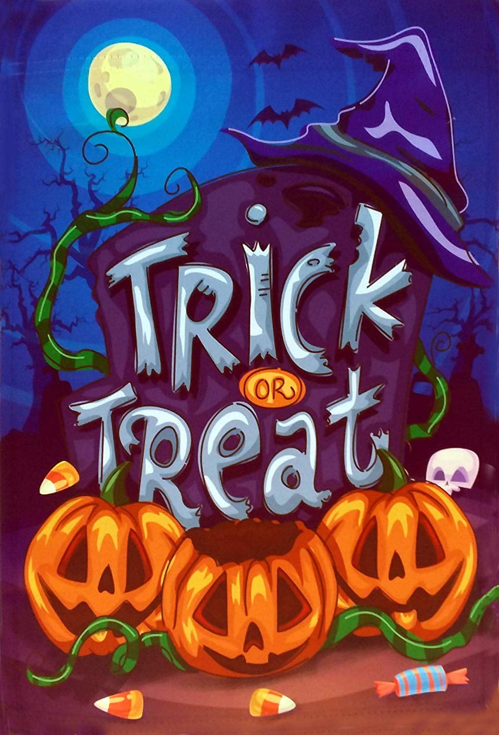 Details about   TRICK or TREAT Garden Flag Pumpkin Jack O' Lantern Halloween Decor 12" x 18" 