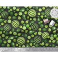 thumbnail image 2 of Soimoi Poly Georgette Fabric Pear,Lemon & Watermelon Fruits Fabric Prints by Yard 52 Inch Wide, 2 of 3