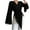 Black, variant on aidice Satin Tops for Women Casual Crisscross V Neck Long Sleeve Belt Ruched Irregularly Trendy Shirts