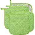 thumbnail image 1 of FFIY 100% Cotton Kitchen Everyday Basic Terry Pot Holder Heat Resistant Coaster Potholder for Cooking and Baking Set of 5 Red Apple Green Potholder Apple Green Potholder, 1 of 9