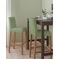 thumbnail image 2 of Vintage Forest Green Bar Stool Covers Set of 6, Farmhouse Retro Solid Color Linen Texture Stretch Bar Chair Covers with Backs, Removable Pub Counter Height Chair Cover for Kitchen Dining Room Cafe, 2 of 7