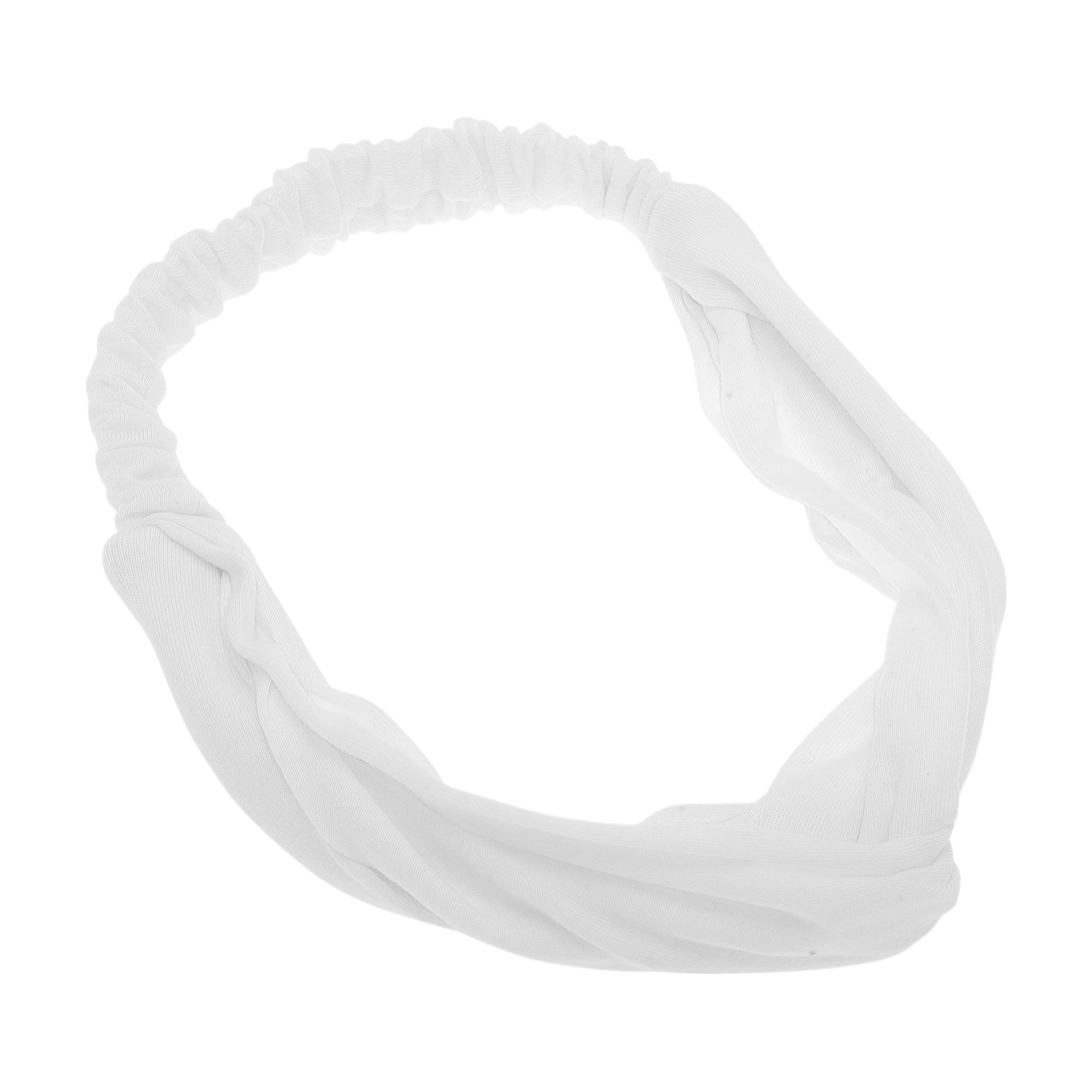 Unique Bargains Stylish Simple Solid Elastic Cross Headwrap White