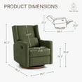 thumbnail image 3 of CHITA Manual Swivel Glider Recliner 360°Swivel Fabric Recliner Sofa for Living Room, 3 of 5