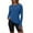 Blue, variant on EchfiProm Trendy Tops for Women Thumbhole Sports T-Shirts Crew Neck Black Pullover Tennis Solid Ladies
