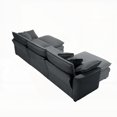 thumbnail image 6 of Modern L-Shaped Grey Corduroy Sofa with Portable Ottoman, 220×80×75cm, 6 of 16