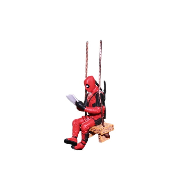 Colgante de espejo retrovisor de coche de Marvel Deadpool con forma de coche de Deadpool en forma de minimodelo, figura de acción de juguete, nuevo regalo de Navidad