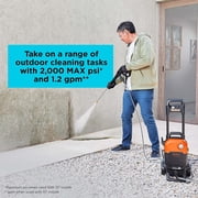 BLACK+DECKER Electric Cold Water Pressure Washer, 2,000 MAX PSI, 1.2 GPM BEPW2000