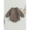 thumbnail image 2 of Bagilaanoe Newborn Baby Boy Oversized Romper Sweatshirt Long Sleeve Bodysuit Letter Print Pullover 3M 6M 12M 18M Infant Casual Tee Tops, 2 of 9
