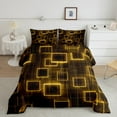 thumbnail image 2 of YST Geometry Yellow Black Kids Quilt,Geometric Grid Lines Bedding Set King Size For Boys Girls Room Decor,Square Comforter Set Gradient Cubes Modern Bedding Comforter Sets, 2 of 7