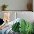 thumbnail image 3 of Flower Landscapes Soft Flannel Fleece Throw Blanket, Single Tree in the Greenery, Cozy Plush for Indoor and Outdoor Use, 60" x 80", Sky Blue Fern Green, by Ambesonne, 3 of 5