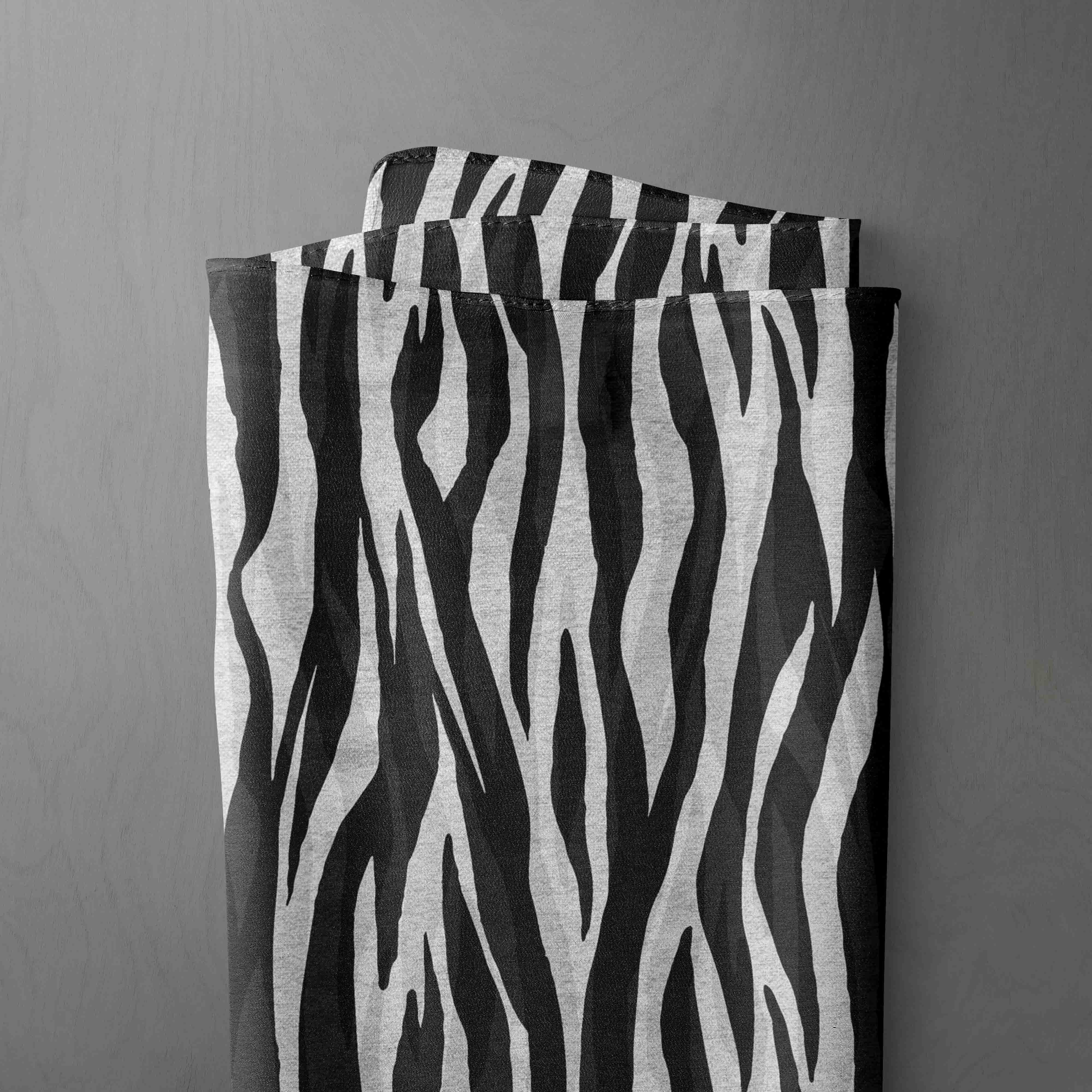 David Textiles 57" Chiffon Tiger Fabric By the Yard, White|Black