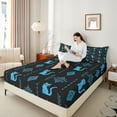 thumbnail image 4 of Feelyou Western Aztec Damask Twin Sheet Sets, Cartoon Boho Cat Bedding, 3 Pieces, 4 of 7