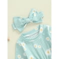 thumbnail image 5 of Musuos Baby Girl Fall Romper 0-18Months Sunflower Print Long Sleeve Crew Neck Jumpsuit with Headband 2 Pcs Set, 5 of 8