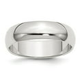 thumbnail image 3 of 925 Sterling Silver 6mm Half Round Band Ring Size 7, 3 of 7