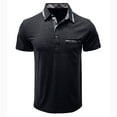 thumbnail image 2 of Mens Plus Size Polo Shirts Short Sleeve Dual Tipped Collar Button Down Polo Shirts with Pocket Classic Fit Casual Vintage Loose Shirts, 2 of 6