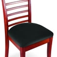 thumbnail image 2 of Collections Etc Easy Fit Seat Covers for Chairs, Bar Stools, Patio Cushions - 2 PC Set, 15 3/4" Diameter, Black, 2 of 6