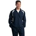 thumbnail image 1 of SPORT-TEK Chaqueta raglán de bloque de color alto para hombre 2XLT Azul marino verdadero/Blanco deporte-tek TJST60, 1 of 1