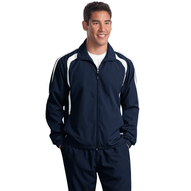 SPORT-TEK Chaqueta raglán de bloque de color alto para hombre 2XLT Azul marino verdadero/Blanco deporte-tek TJST60