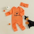 thumbnail image 5 of SRZYMJ My First Thanksgiving Outfit Baby Girl Ribbed Romper Long Sleeve Onesie 1st Thanksgiving Clothes Preemie Fall Orange, 5 of 6