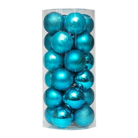 

Decor Store 24Pcs Christmas Balls Decorative Thickening Shatterproof Festive Props Electroplated Pearlescent Balls Pendants for Christmas