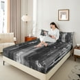 thumbnail image 4 of Homewish Abstract Ombre Adult Bed Sheets, Black Grey Artwork King Sheets, Minimalism Mid Century Sheet Set, Ultra Soft Bedroom Decor, 4-Piece, 4 of 7